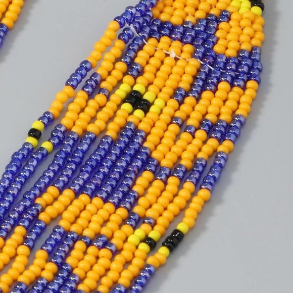 ⭐️❤️ FREE Beaded Fringe Daisy Tassel Drop Flower Floral Hipster Disco Earrings - Picture 3 of 4